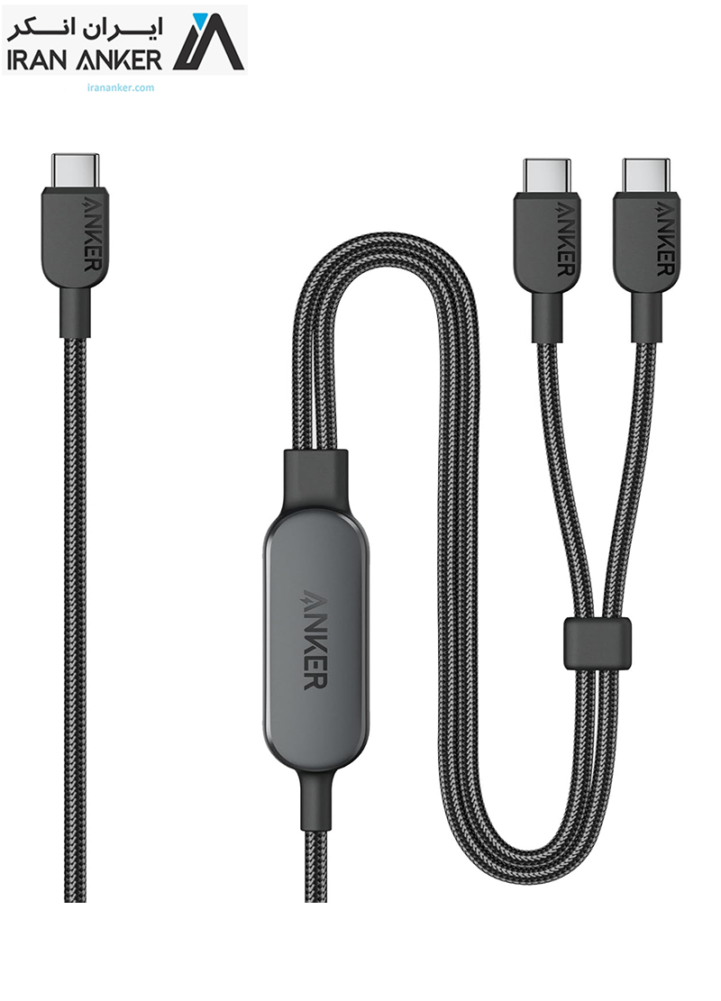 کابل شارژ انکر Anker USB-C Cable 4ft 2-in-1 USB-C to USB-C Cable 140W مدل A8895