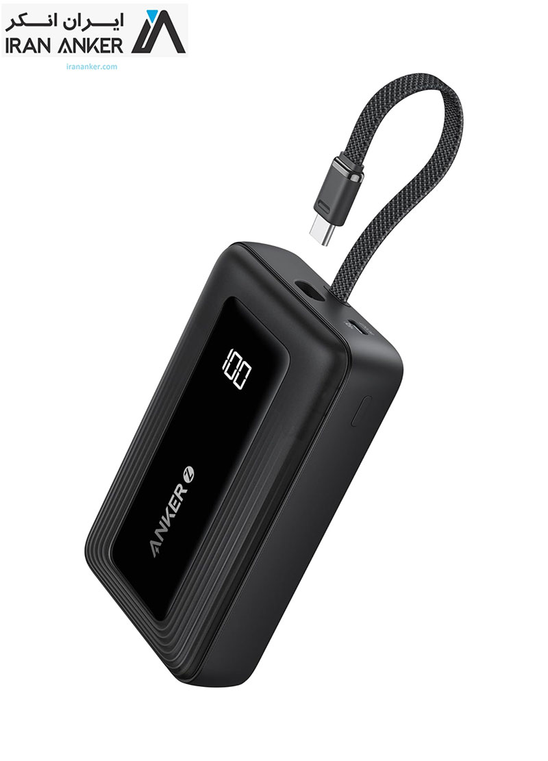 پاوربانک ۳۰ واتی انکر با ظرفیت 20000 میلی آمپر Anker Zolo Power Bank Built-in USB-C Cable مدل A1689