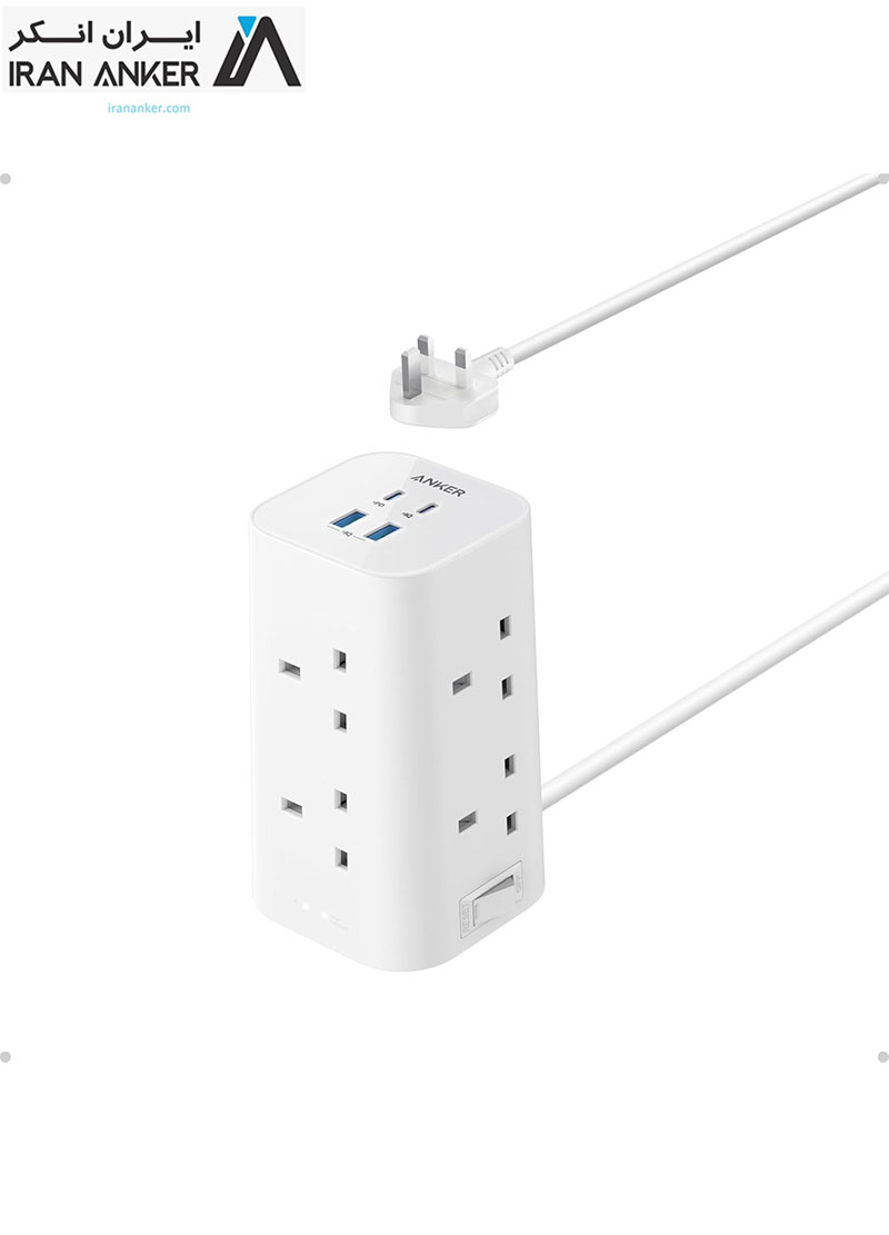 چندراهی برق انکر Anker Tower Extension Lead with USB Slots 12-in-1 مدل A9185