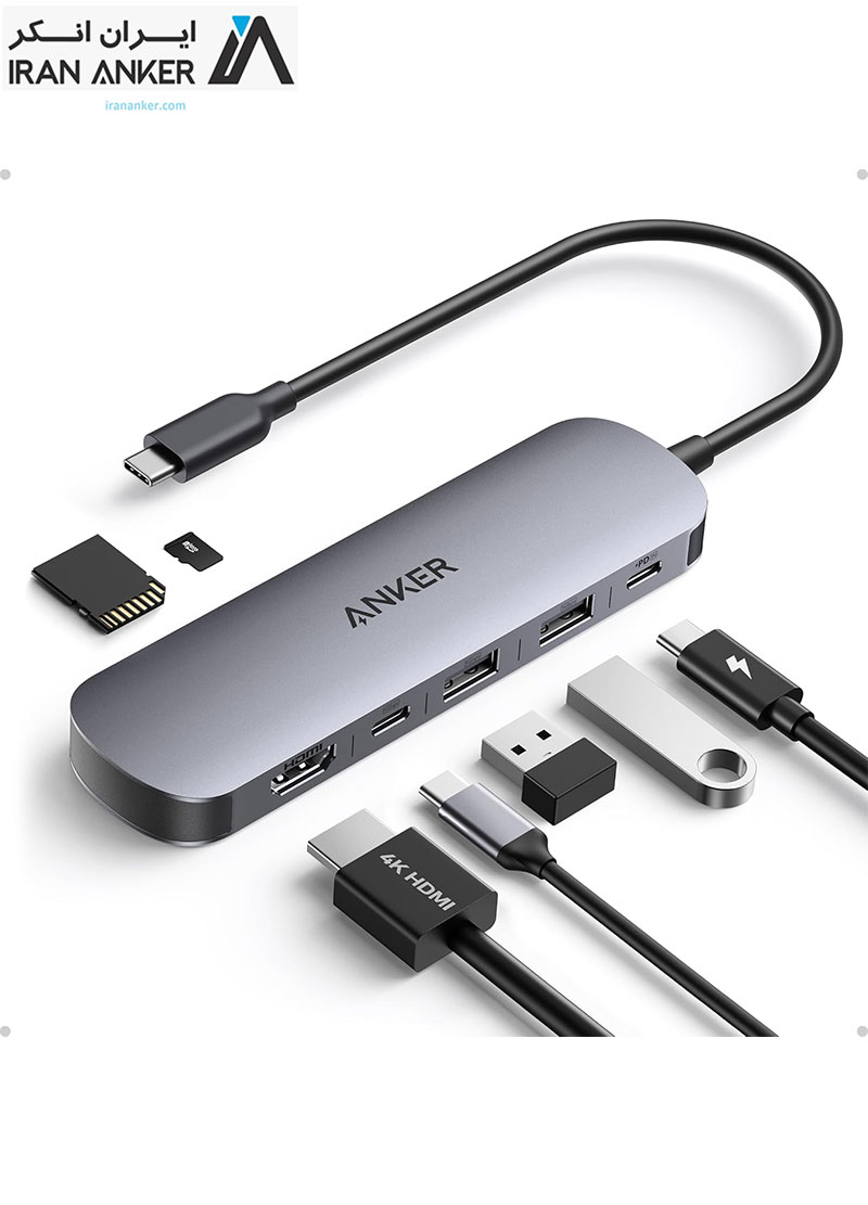 هاب انکر Anker USB C Hub 7-in-1 Multi-Port USB Adapter for Laptops مدل A83D2