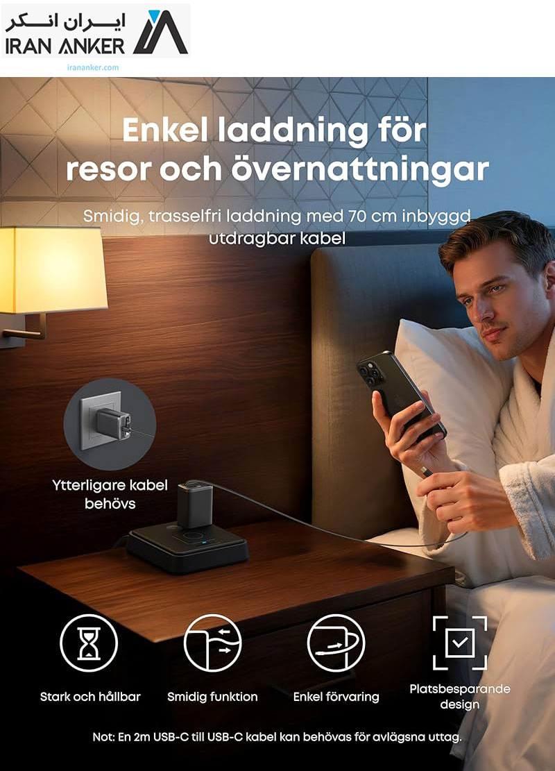 شارژر انکر بهمراه کابل متصل Anker Nano USB C Charger Block 35W Max 2-Port مدل A2658 — تصویر ۵