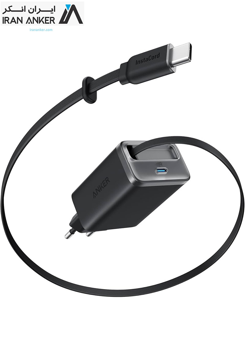 شارژر انکر بهمراه کابل متصل Anker Nano USB C Charger Block 35W Max 2-Port مدل A2658