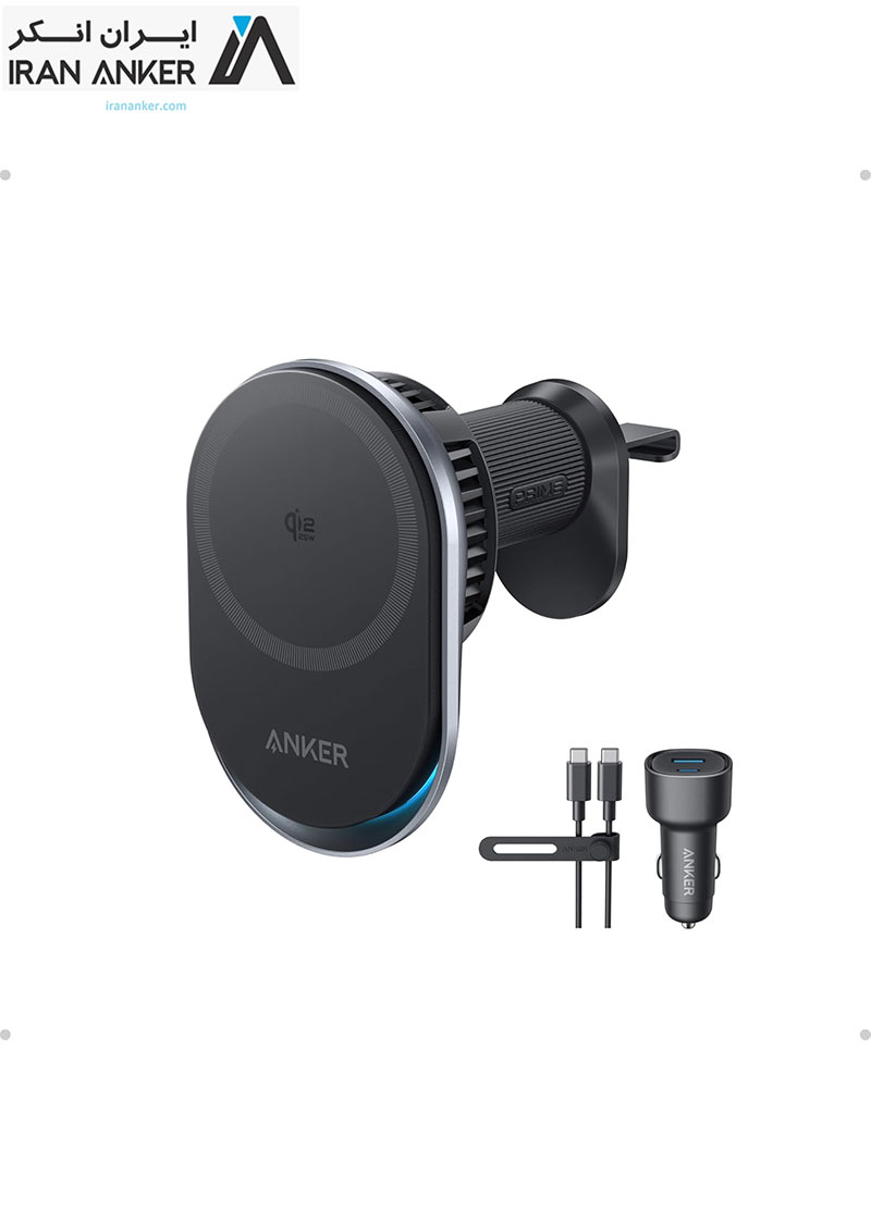 پایه نگهدارنده خودرو و شارژر بی سیم انکر مدل Anker MagGo 25W MagSafe Car Mount مدل B2933