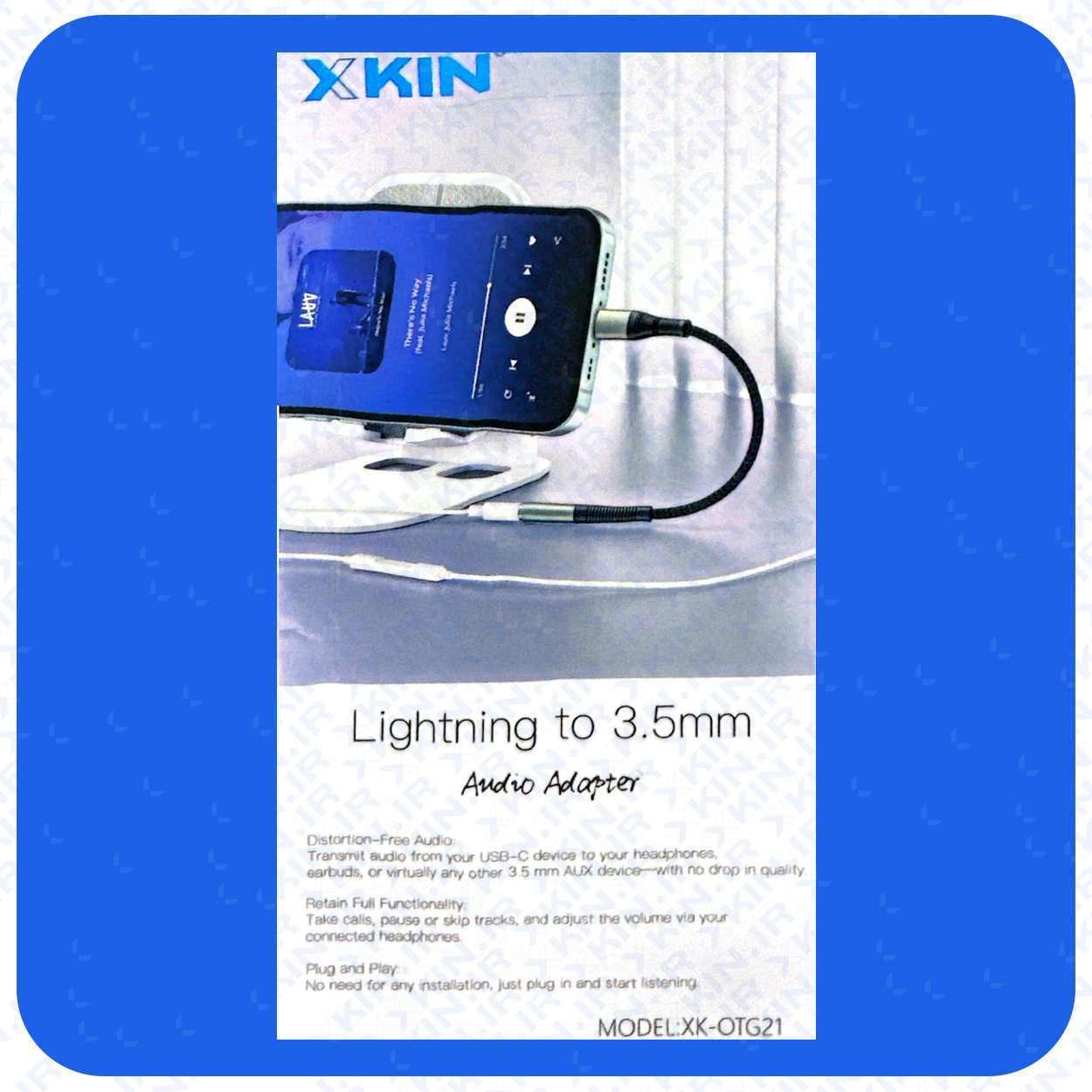 مبدل لایتنینگ به X KIN 3.5mm مدل XK-OTG21 — تصویر ۳