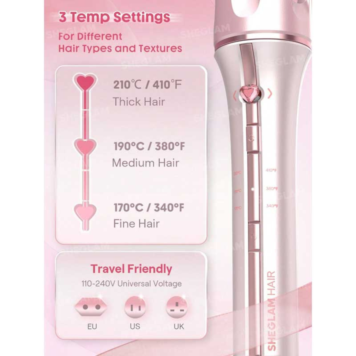 فر کننده و حالت دهنده مو شیگلم مدل Cupids Charm One-Touch 19mm — تصویر ۵