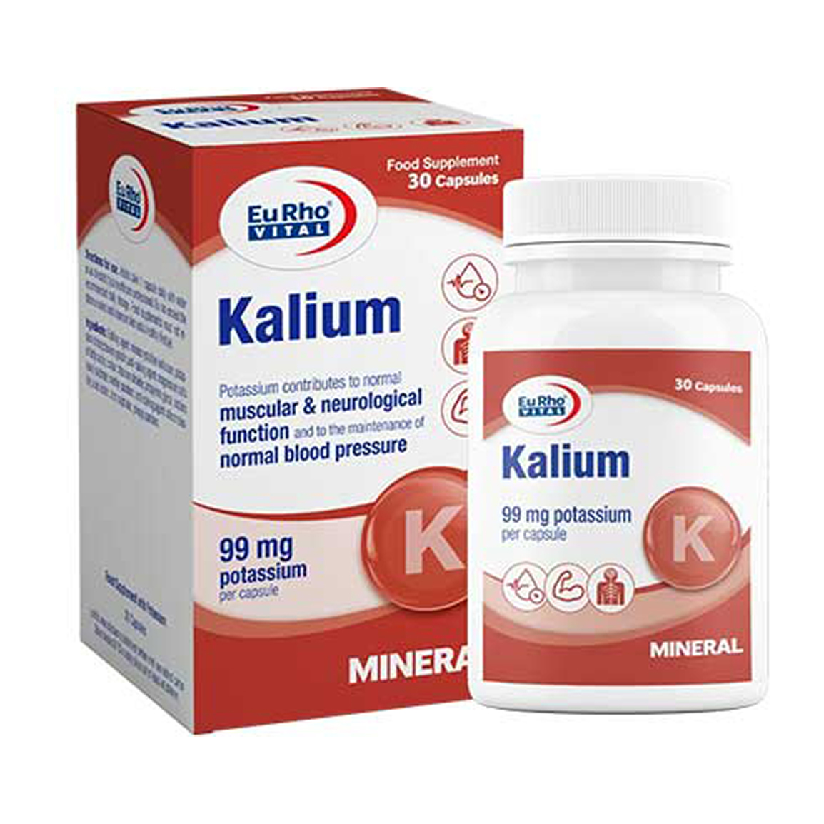 کپسول پتاسیم 99 میلی گرمی کالیوم 30 عددی یوروویتال