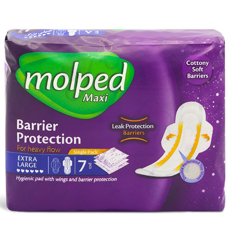 نوار بهداشتی Maxi مشبک نیمه ضخیم7 عددی مولپد Molpad