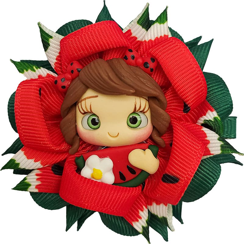 گیره تکی یلدای طرح گل عروسکی هندوانه hairbows
