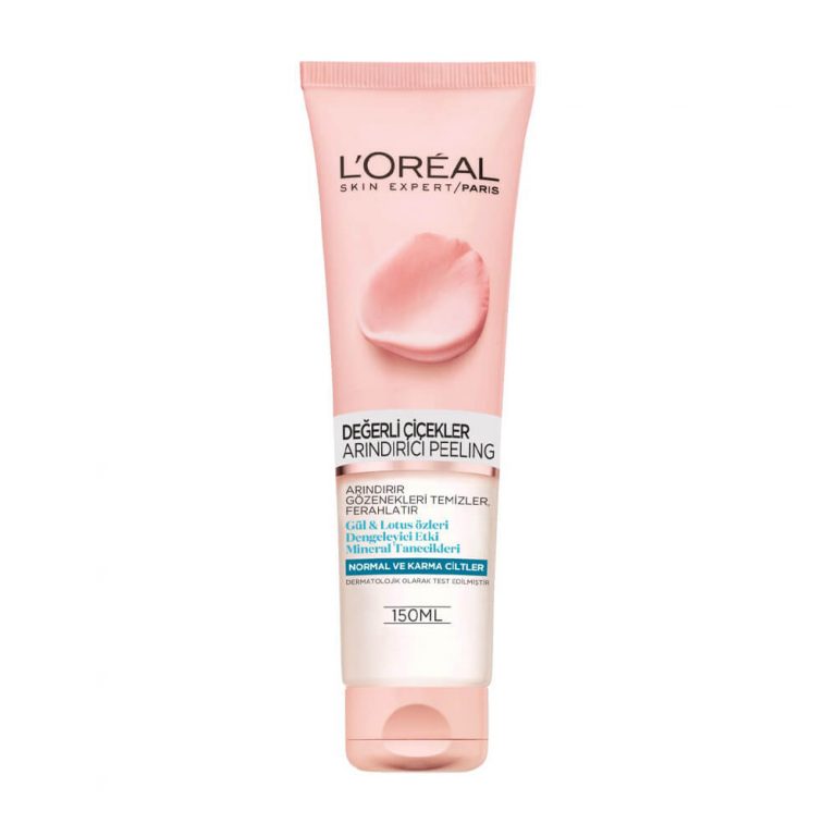 ژل شستشوی صورت گل رز لورآل 150 میل مخصوص پوست خشک و حساس purifying gel rare flowers loreal