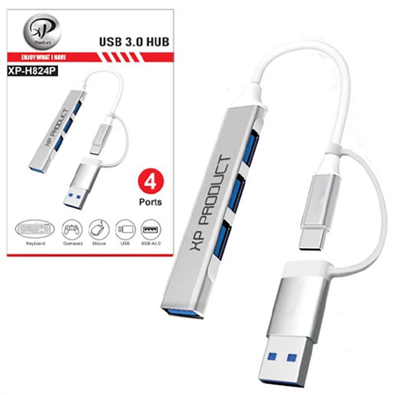 هاب 4 پورت USB 2.0 ایکس پی-پروداکت مدل xp-h824