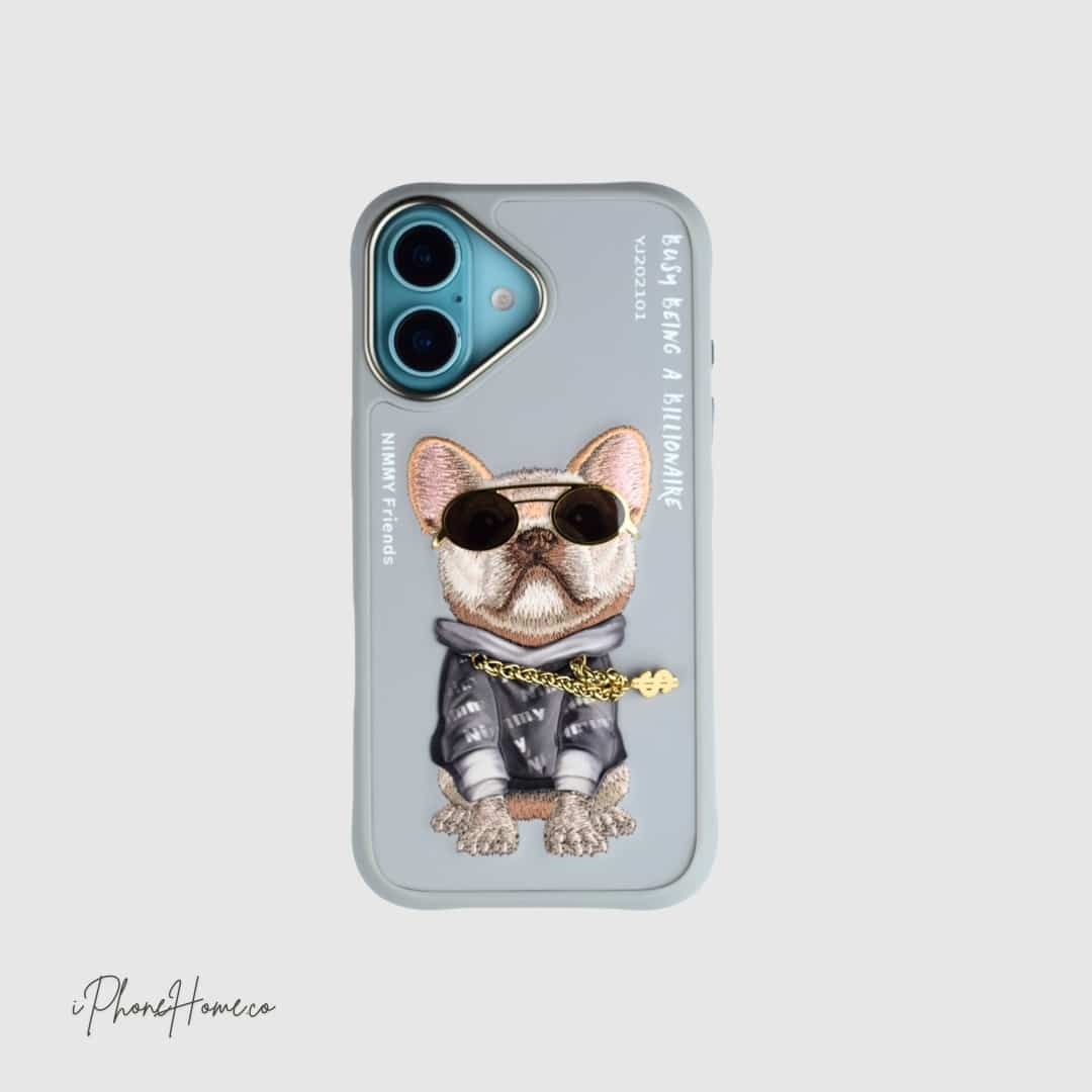 قاب نیمی فرندز Bilionaire طوسی مناسب iPhone 16 (6044)