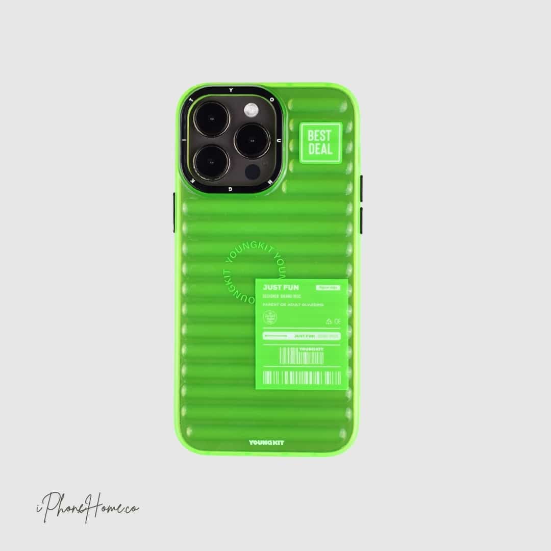 قاب یانگ کیت پافری Laser سبز مناسب iPhone 14 Pro Max (3152)
