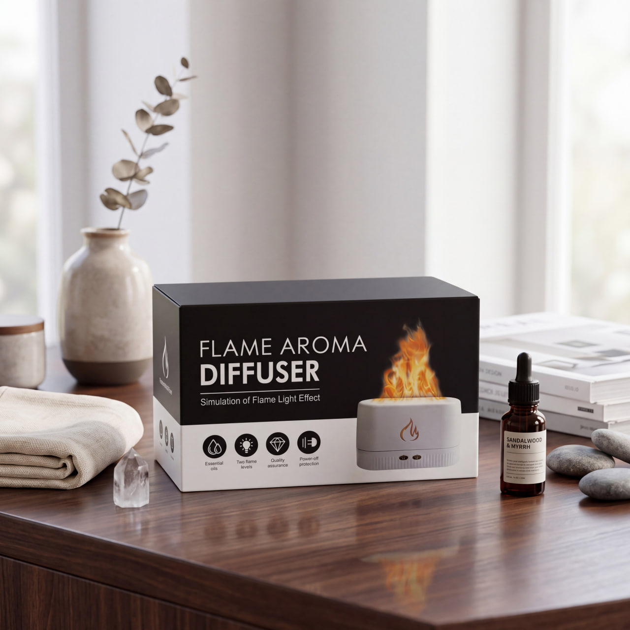 دستگاه بخور و رایحهپخشکن طرح شعله Flame Aroma Diffuser