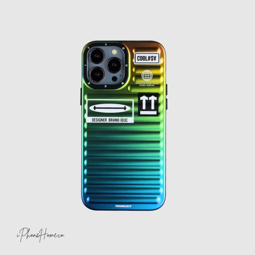 قاب یانگ کیت پافری Gradient سبز آبی مناسب iPhone 13 Pro Max (6672)