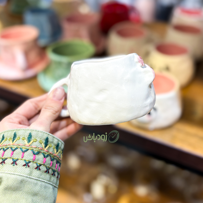 ماگ سرامیکی بغل گلسردار — تصویر ۳