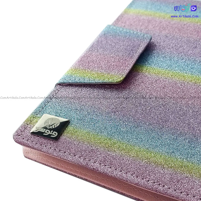 کلاسور چرم لاکچری ترمو 100 برگ قفل فلز کد 136 -رنگین کمان — تصویر ۳