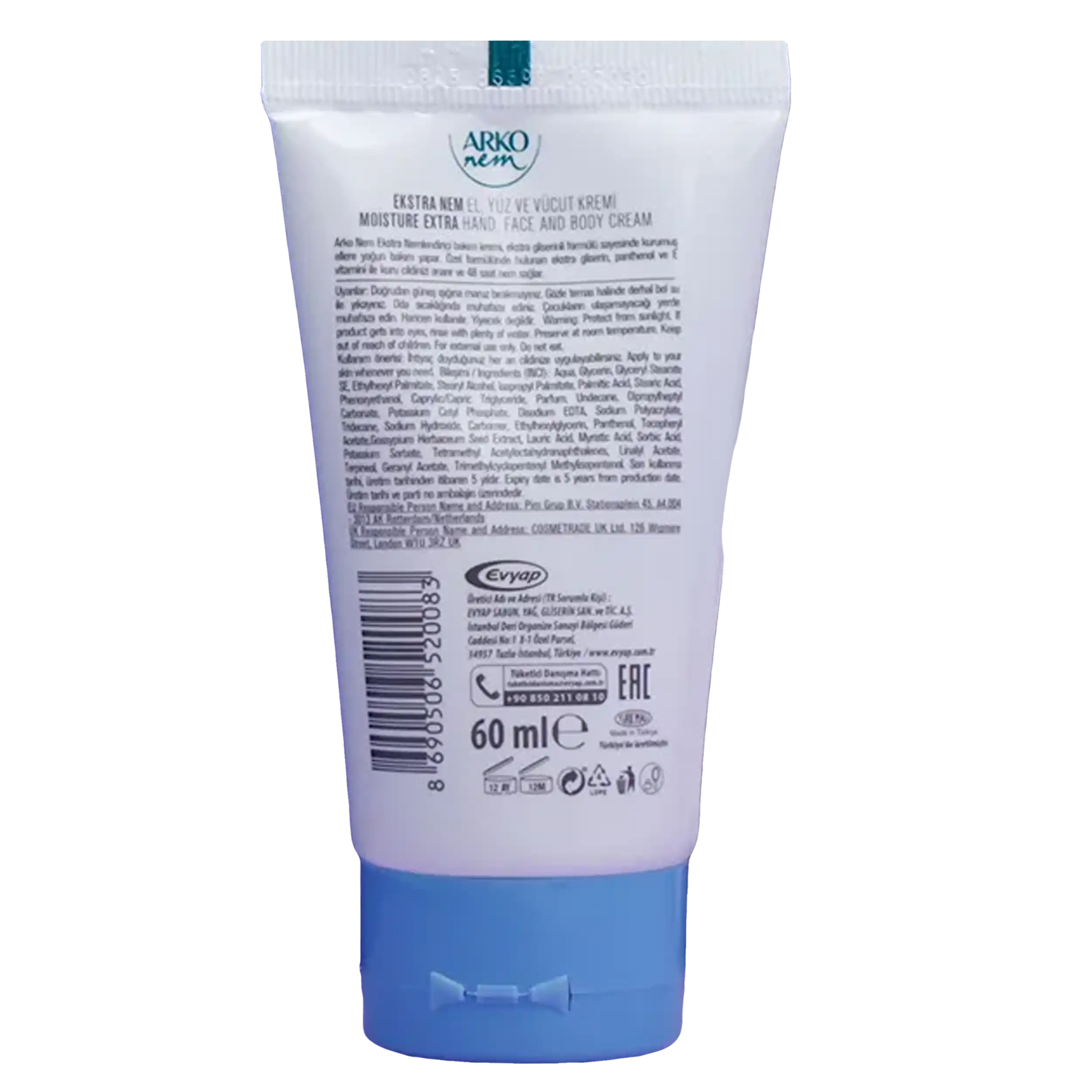 کرم مرطوب کننده قوی آرکو نم | Arko nem Ekstra Nemlendirici Cream 60ml — تصویر ۳