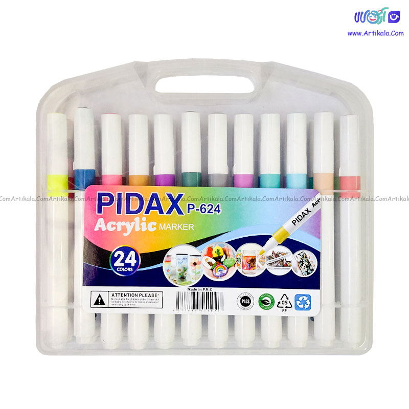 ماژیک اکرلیک 24 رنگ کیفی برند پیداکس PIDAX کد P 624