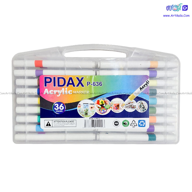 ماژیک اکرلیک 36 رنگ کیفی برند پیداکس PIDAX کد P 636