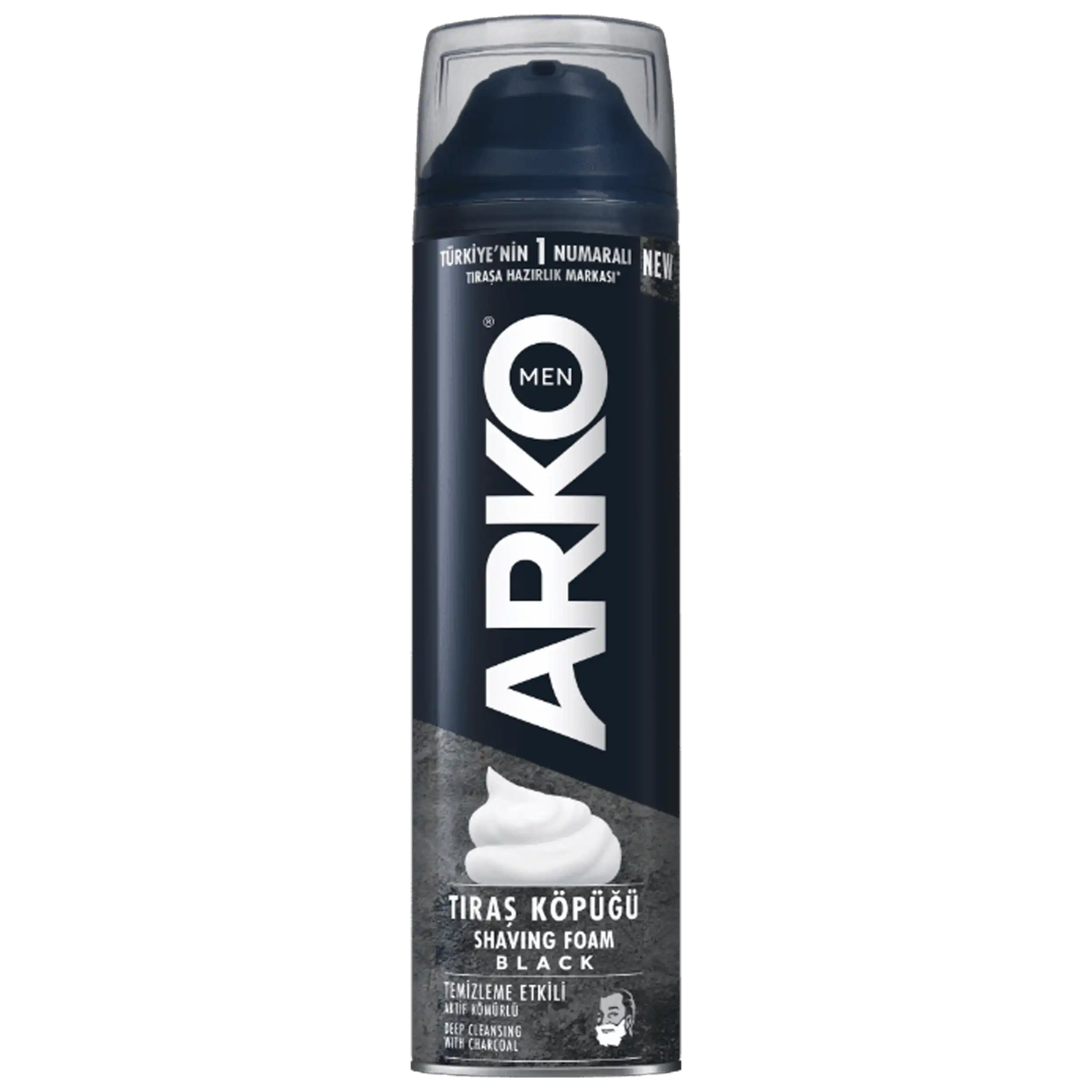 فوم اصلاح مشکی حاوی زغال فعال آرکو من | Arko Men Black Shaving Foam 200ml — تصویر ۲