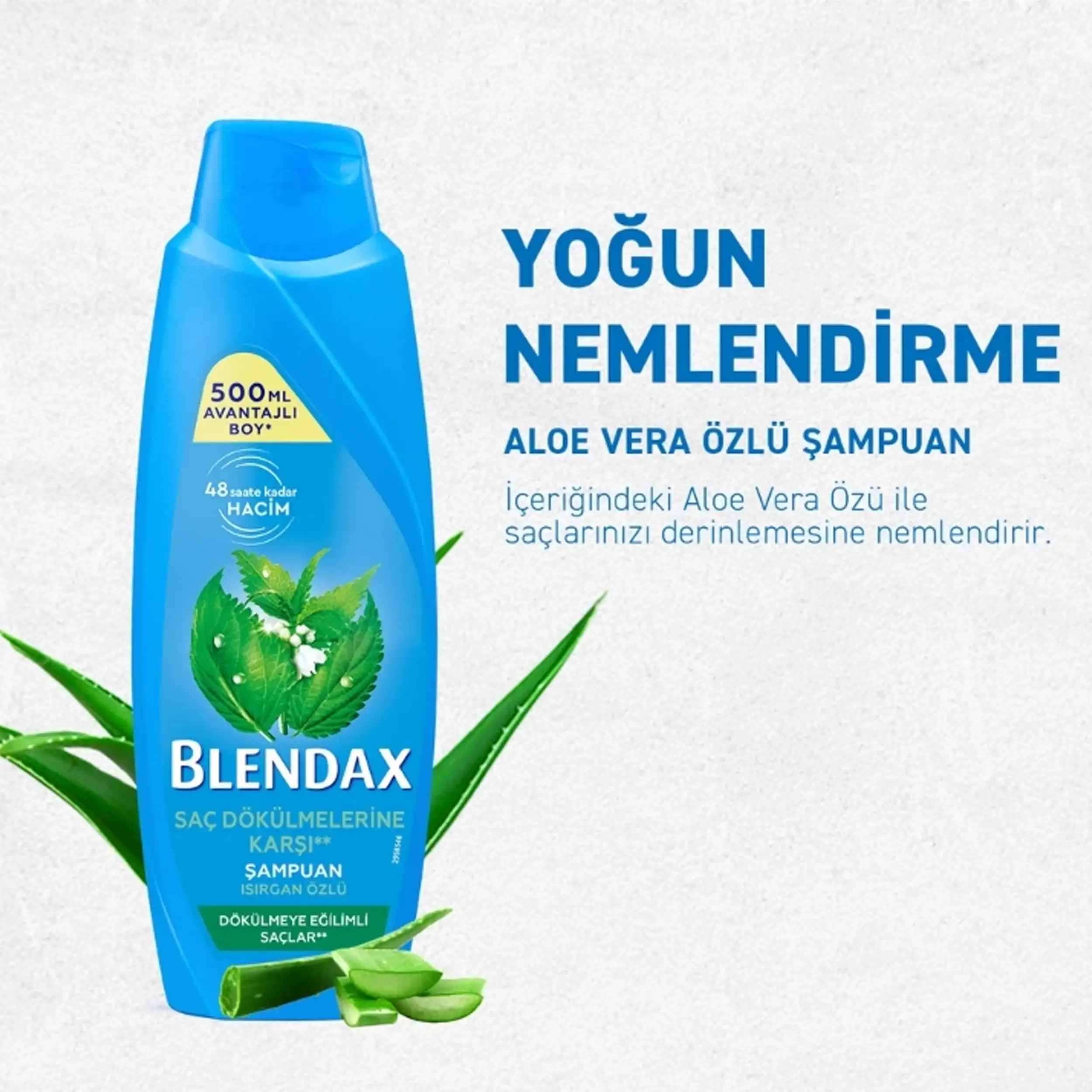 شامپو آلوئه ورا آبرسان بلنداکس | BLENDAX SHAMPOO INTENSIVE MOISTURIZING 500ml — تصویر ۳