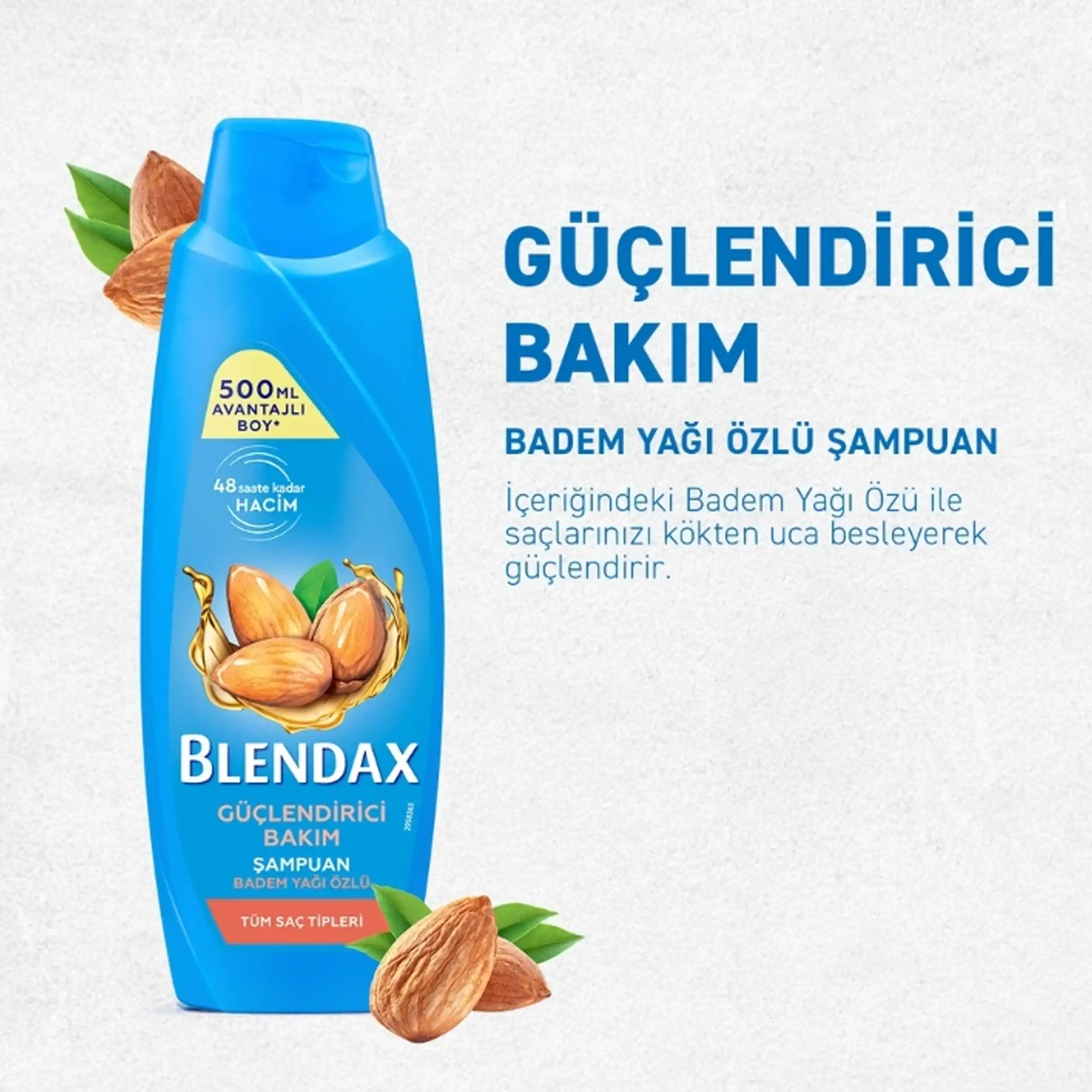 شامپو بادام تقویت کننده بلنداکس | BLENDAX SHAMPOO STRENGTHENING CARE 500ml — تصویر ۳