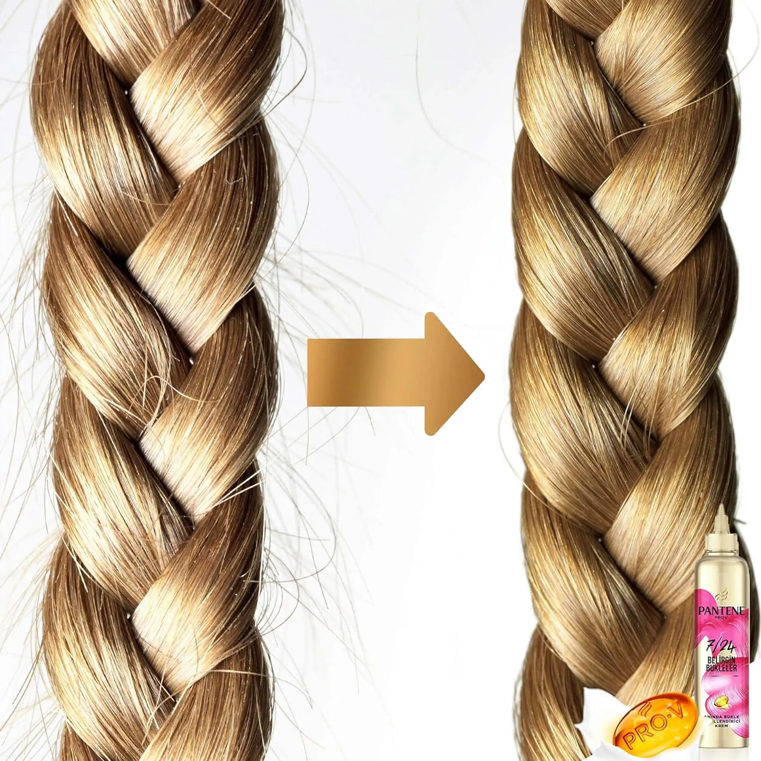 کرم مو موشکی بنفش موهای فر پنتن | Pantene Belirgin Bukleler 300ml — تصویر ۳