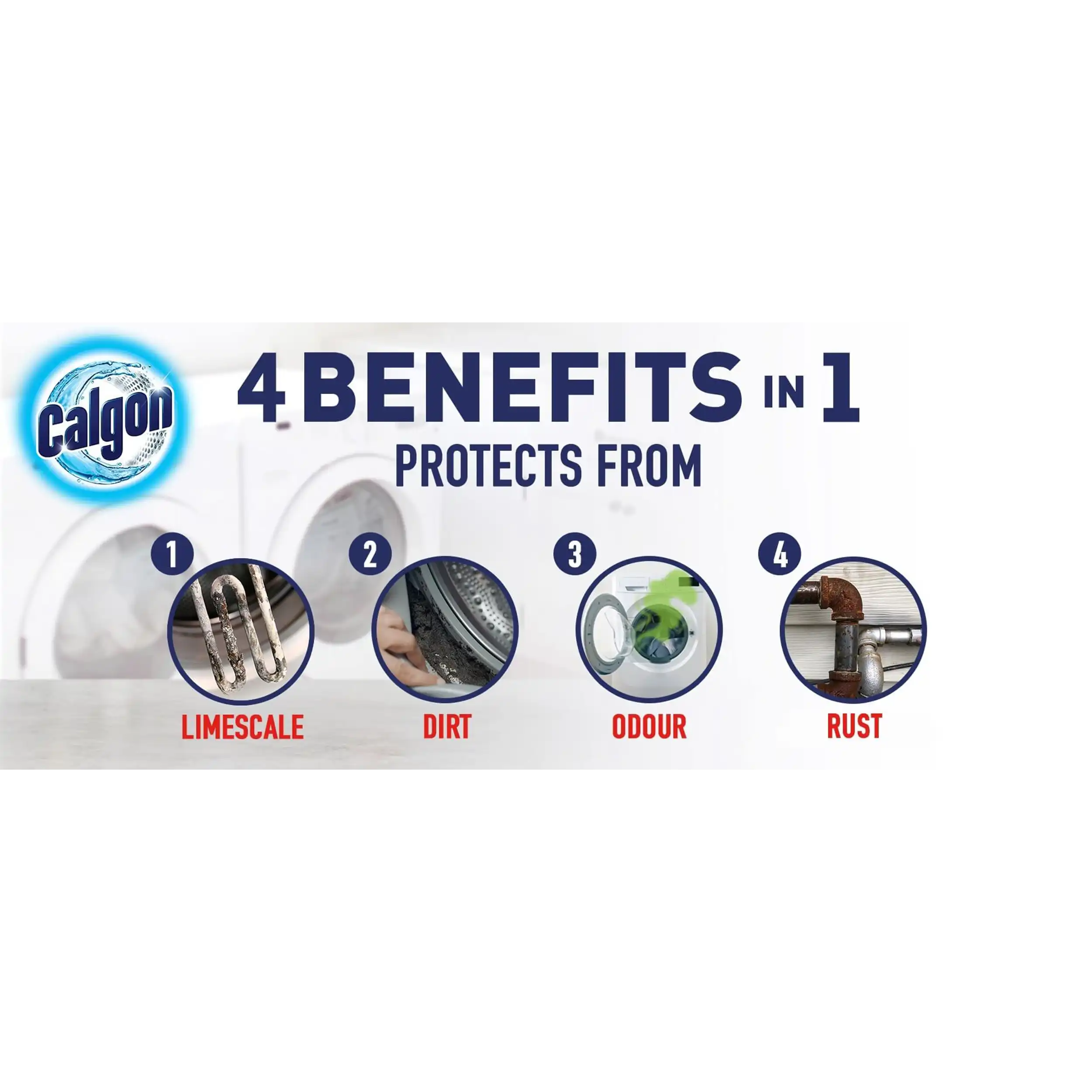 قرص جرم گیر ماشین لباسشویی 4 در ۱ کالگون تکی | Calgon 4in1 Tab — تصویر ۳