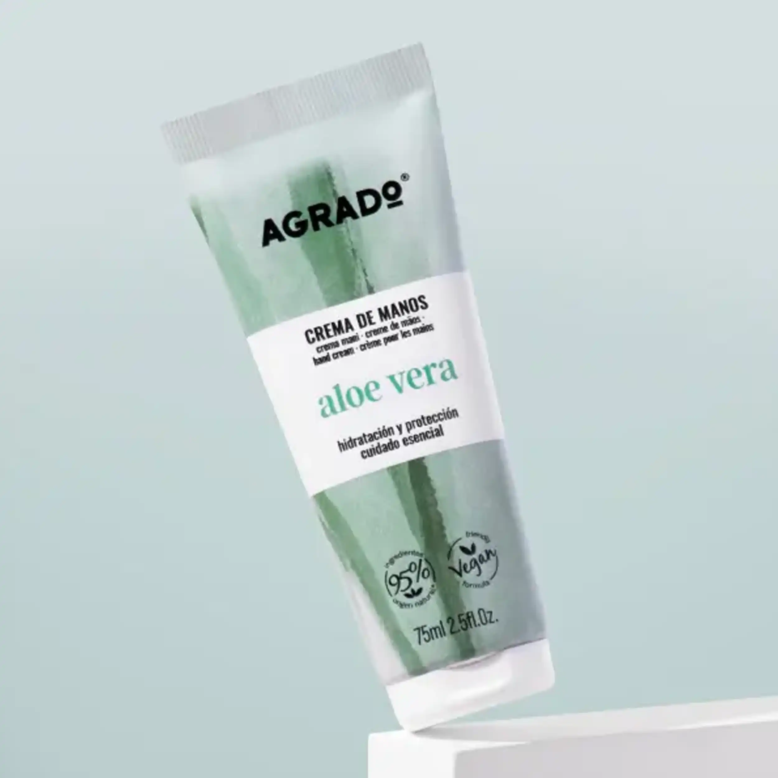کرم دست تیوپی آلوئه ورا آگرادو | Agrado Hand Cream Aloe Vera 75ml — تصویر ۳