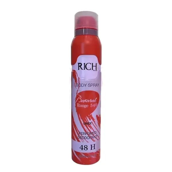 اسپری خوشبو کننده اسپرت باکارات قرمز ریچ Rich Body Spray Bakarat Rouge 540 200Ml