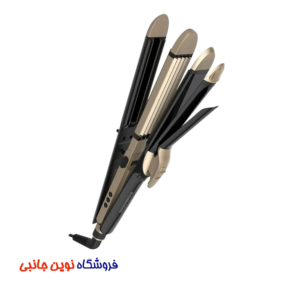 اتو مو و حالت دهنده‌ حرفه ای پرودو اصل مدل LFS109 چند کاره ا Porodo LFST109 Professional Hair Straightener and Styler 4-in-1 Ceramic (تک/عمده)