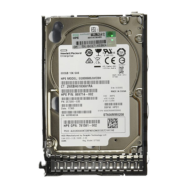 هارد سرور اچ پی HPE 600GB SAS 10K 12G SFF SC HDD (NEW BULK)