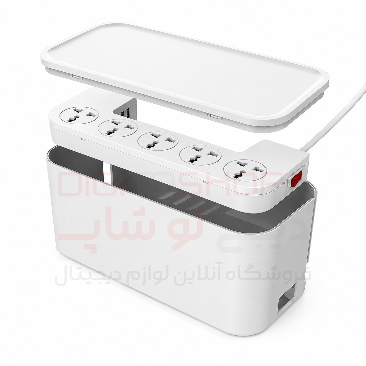 چند راهی برق باکس الدینیو LDNIO SC5309 با ۵ پریز و ۳ پورت USB — تصویر ۲