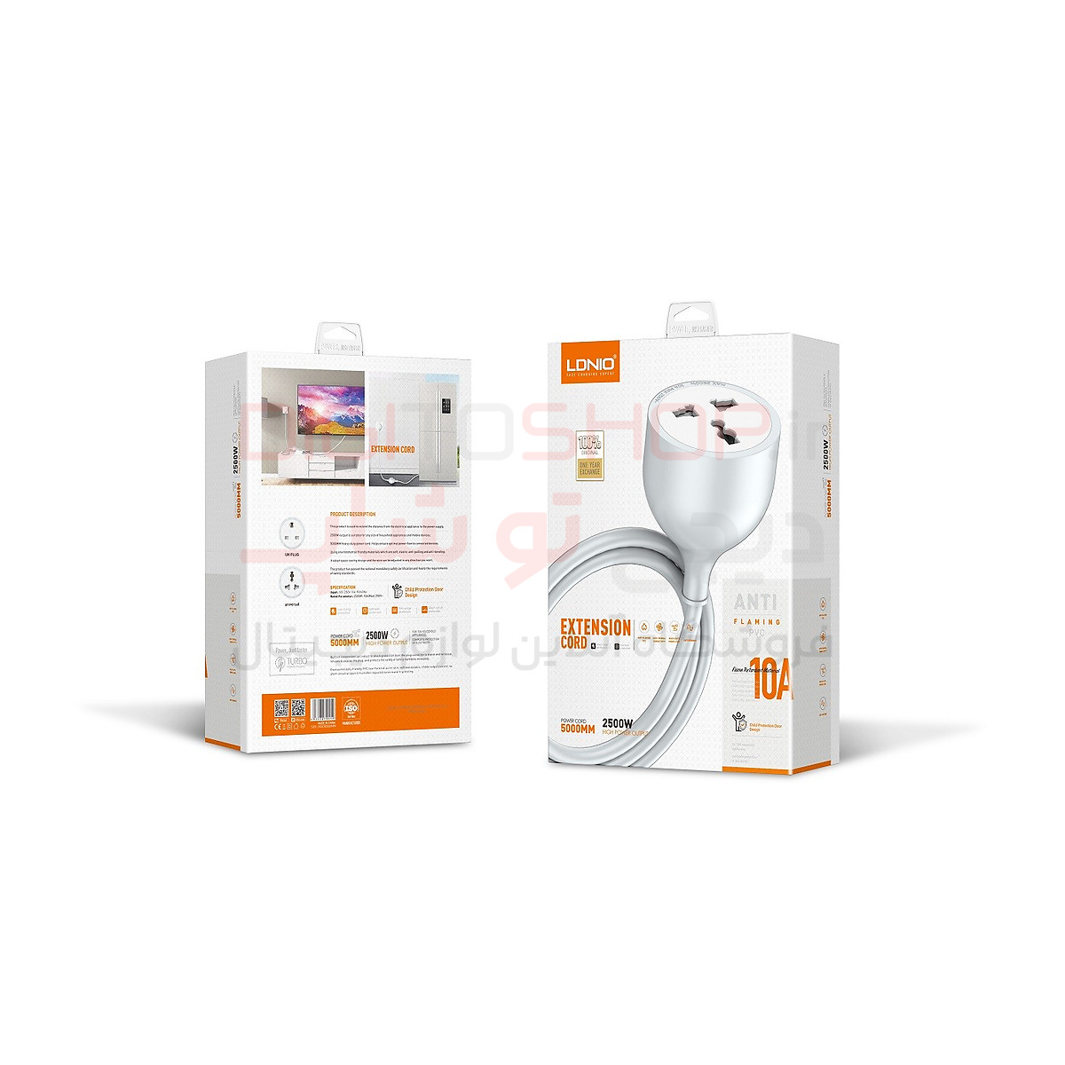 کابل سیار الدینیو مدل LDNIO SC1017 طول ۵ متر با پریز یونیورسال — تصویر ۳