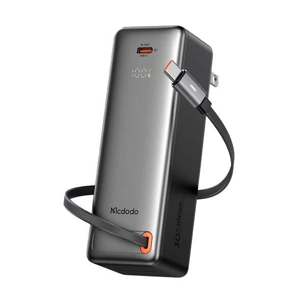 پاوربانک و آداپتور مک دودو مدل Mcdodo MC-318 ظرفیت 10000 میلی آمپر 30 وات به همراه کابل