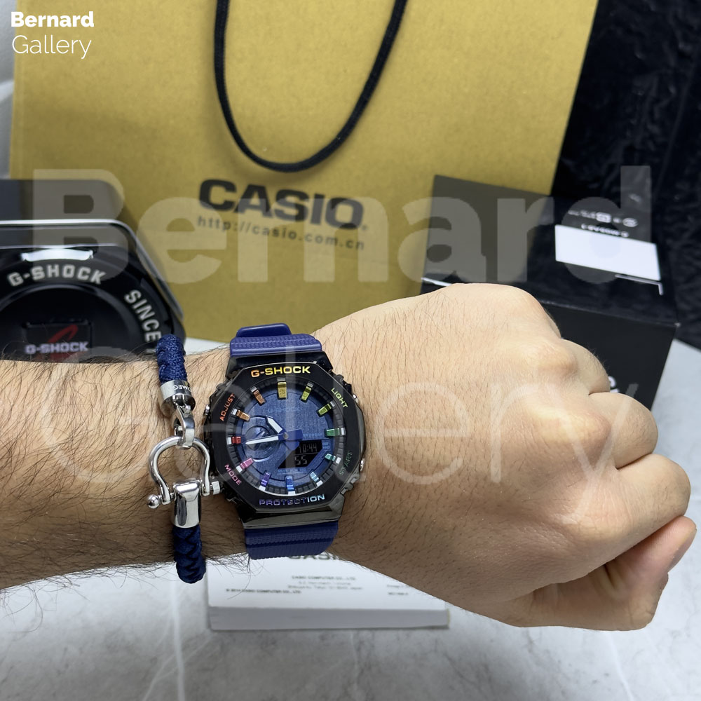 ساعت مچی کاسیو جی شاک G-Shock CasiOak Blue Rainbow-GM-2100 Custom — تصویر ۵