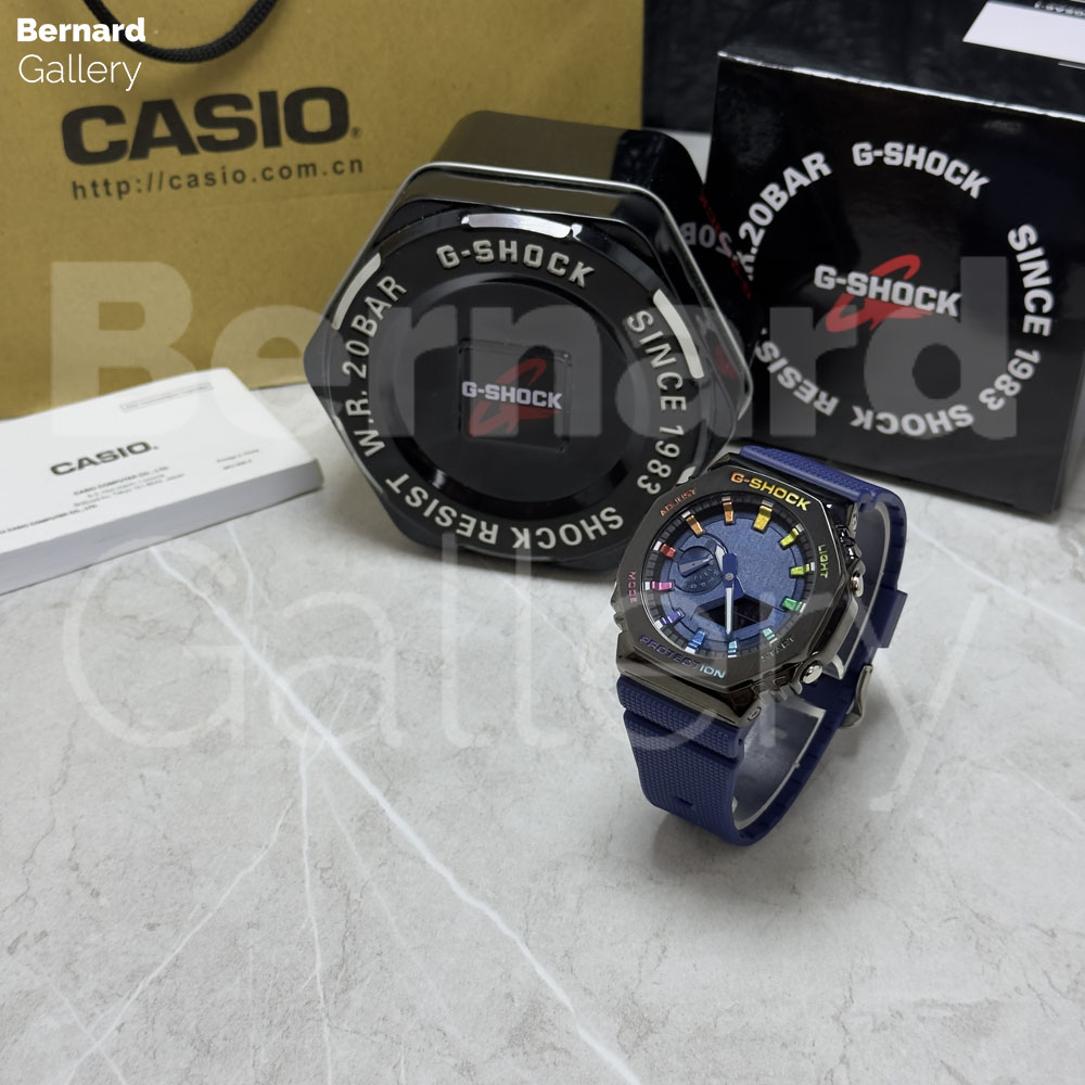 ساعت مچی کاسیو جی شاک G-Shock CasiOak Blue Rainbow-GM-2100 Custom — تصویر ۳