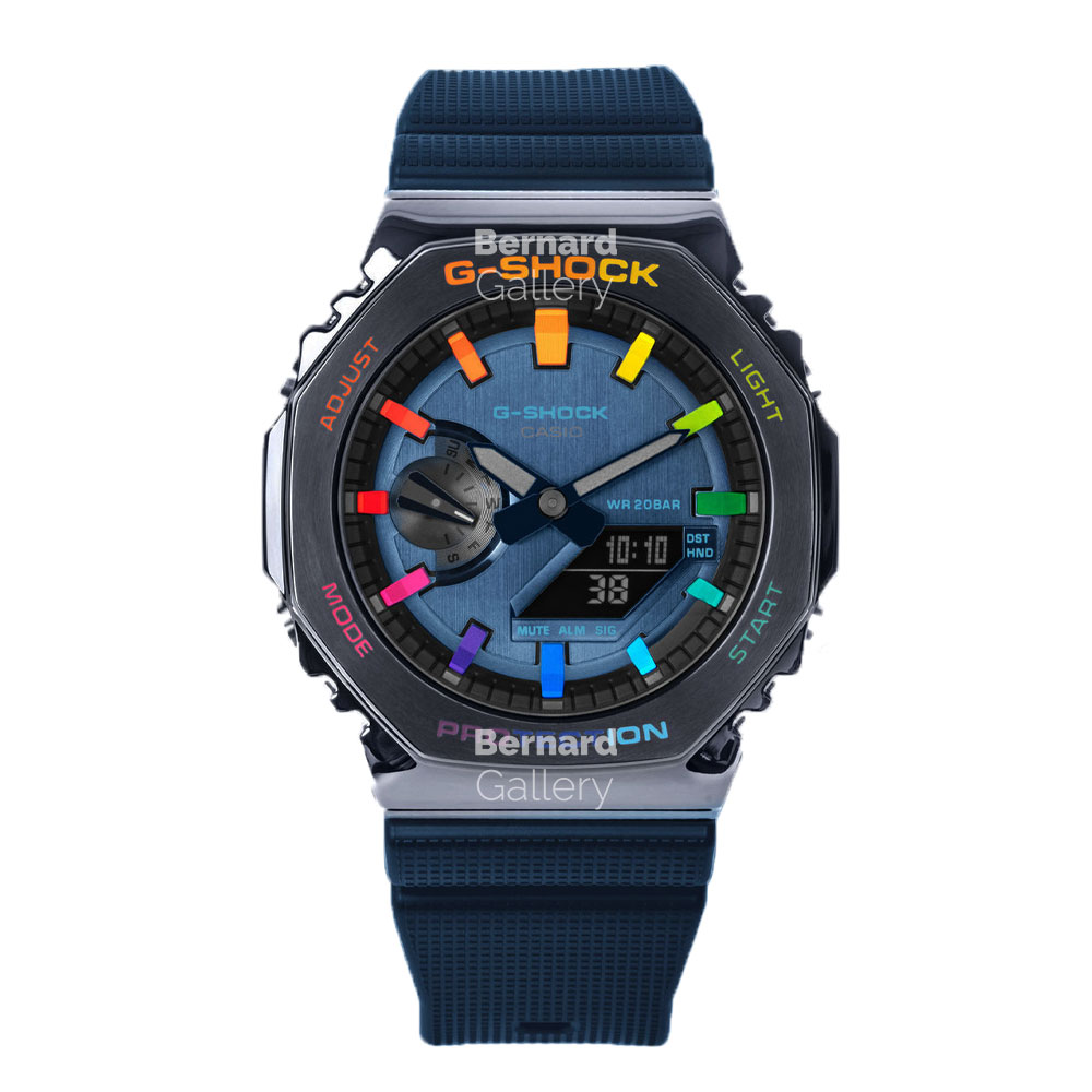ساعت مچی کاسیو جی شاک G-Shock CasiOak Blue Rainbow-GM-2100 Custom — تصویر ۲