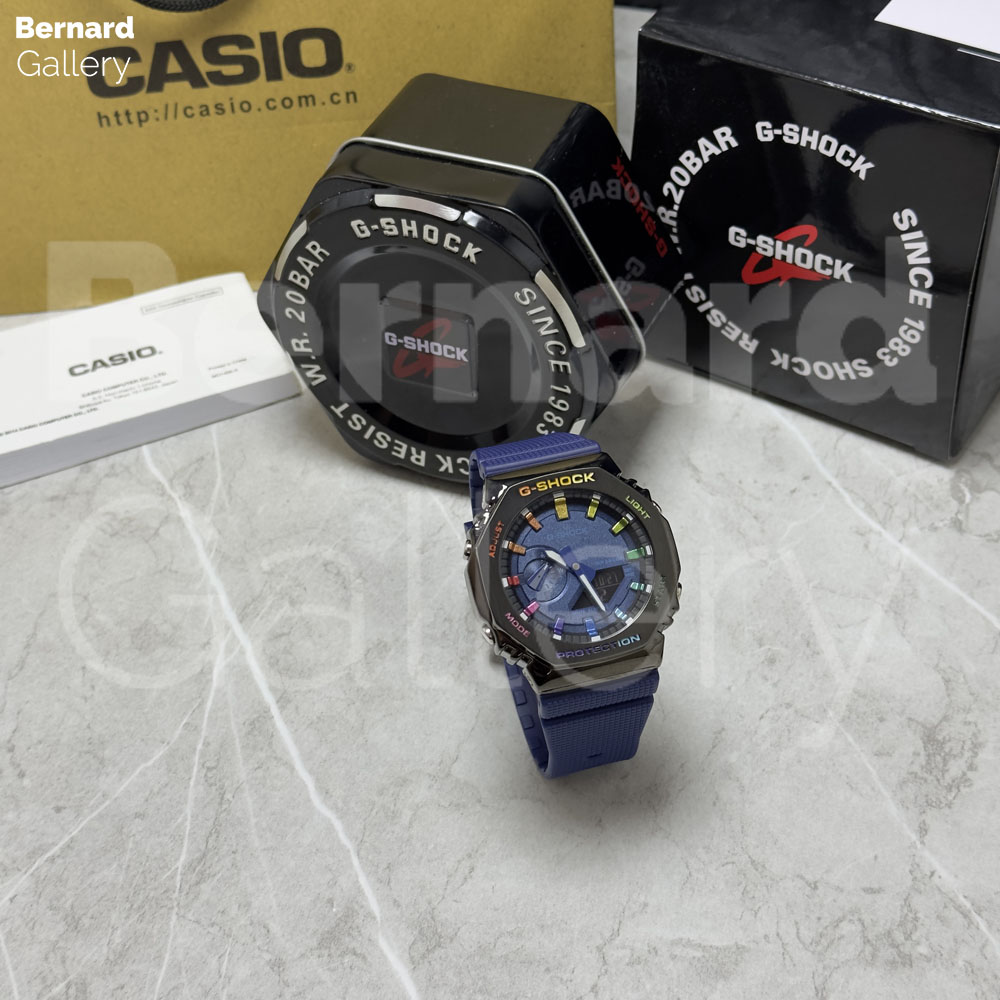 ساعت مچی کاسیو جی شاک G-Shock CasiOak Blue Rainbow-GM-2100 Custom — تصویر ۴
