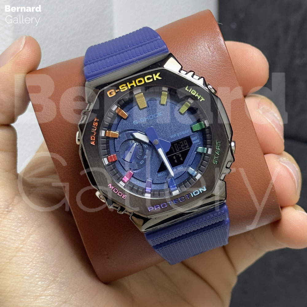 ساعت مچی کاسیو جی شاک G-Shock CasiOak Blue Rainbow-GM-2100 Custom — تصویر ۸
