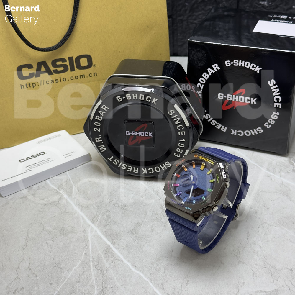 ساعت مچی کاسیو جی شاک G-Shock CasiOak Blue Rainbow-GM-2100 Custom — تصویر ۶
