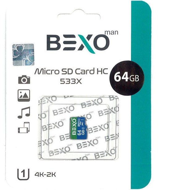 کارت حافظه 64 گیگ بکسو Bexo Micro SD 64GB 533X