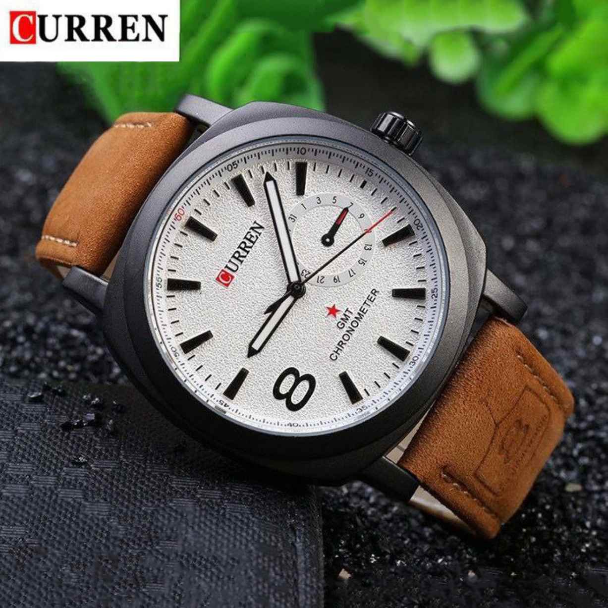 ساعت مچی عقربه ای مردانه برند کارن بند چرمی کد RS-122