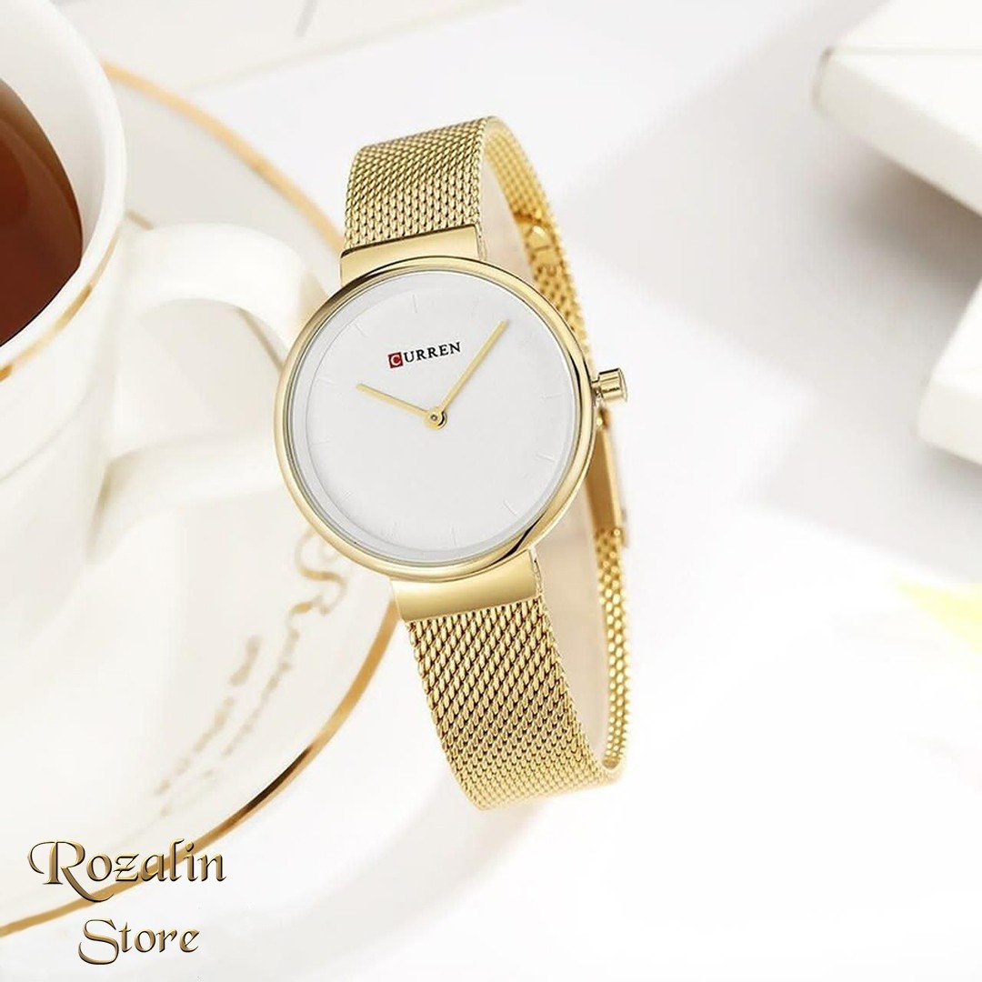 ساعت مچی عقربه ای زنانه برند کارن طلایی کد RS-193