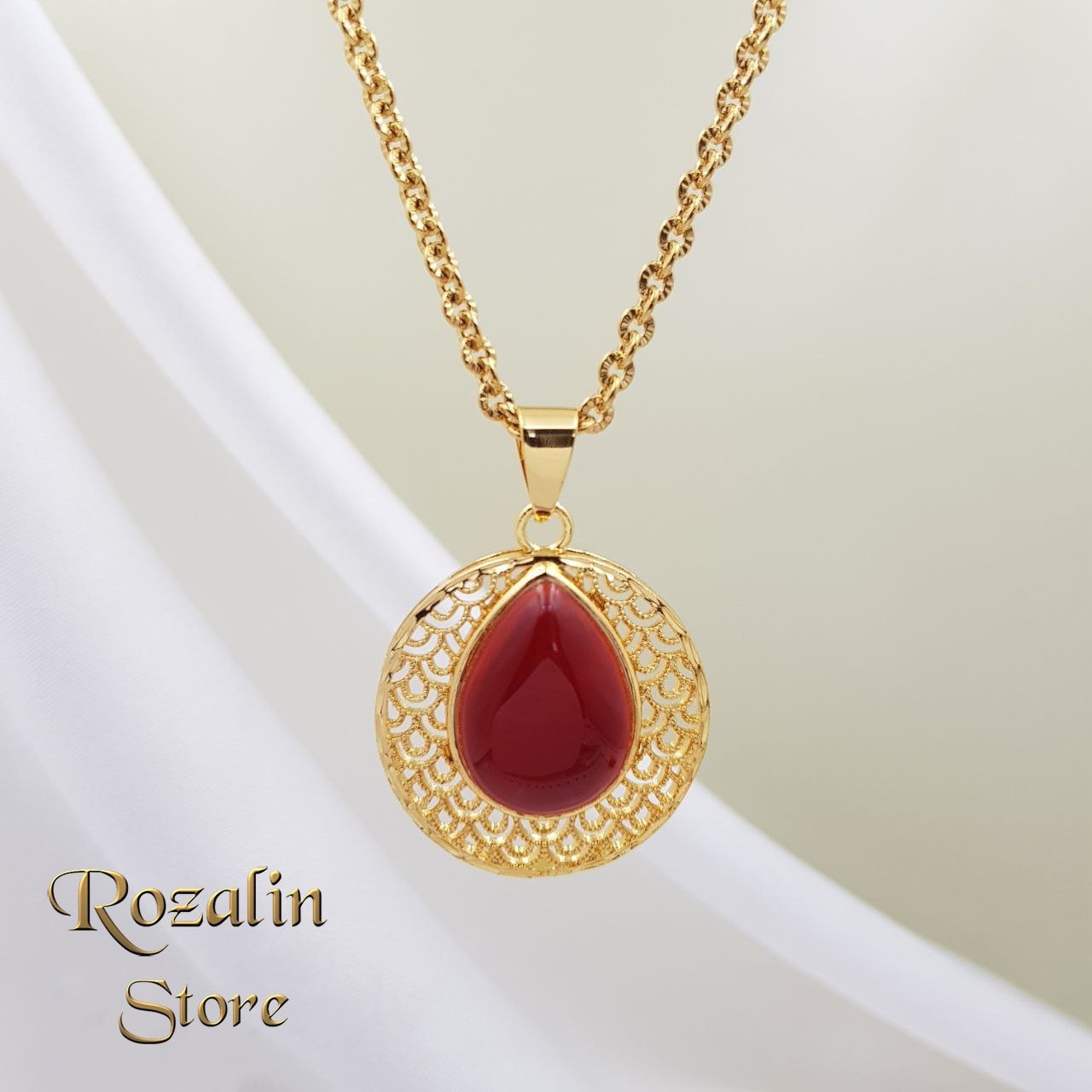 آویز زنانه مای دیر نگین دار طرح طلا کد RS-476