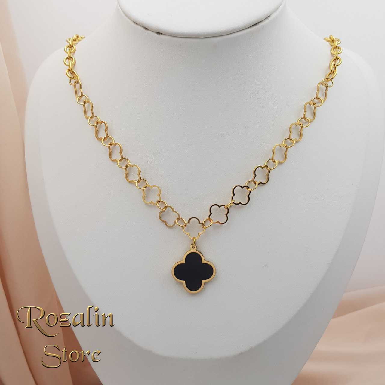 گردنبند زنانه استیل طلایی کد RS-572