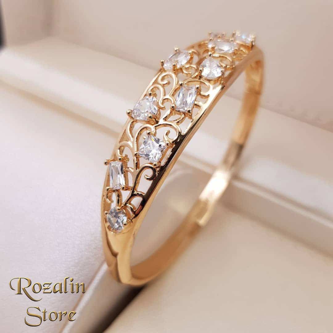 دستبند النگویی ژوپینگ طرح طلا بازشو کد RS-871