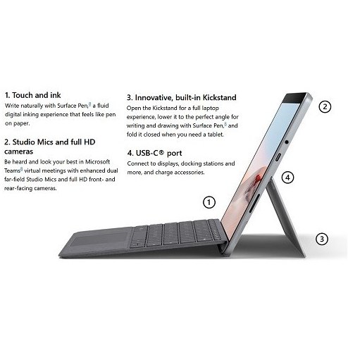 تبلت مایکروسافت (استوک) کیبورددار Surface Go1 | 8GB RAM | 128GB | Pentium +SIM — تصویر ۷