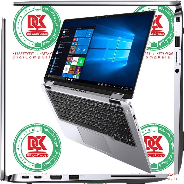 لپ تاپ 14 اینچ لمسی دل 360 درجه Dell Latitude 7400 2-in-1 i7 8665u FullHD IPS نسل 8 با قلم نوری Universal گارانت? — تصویر ۵