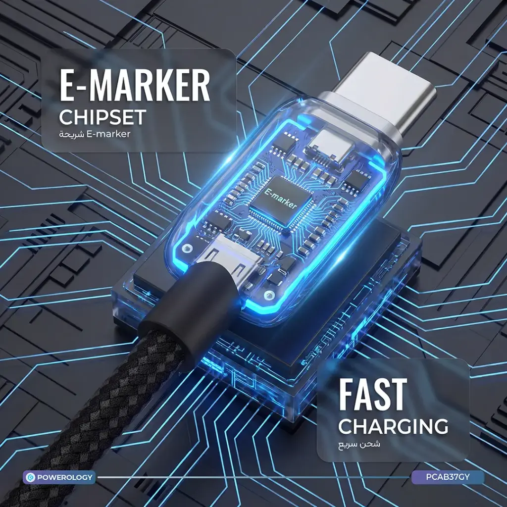 ست کابل پاورولوژی Powerology Argos Dual USB-C Cables with Connector — تصویر ۵